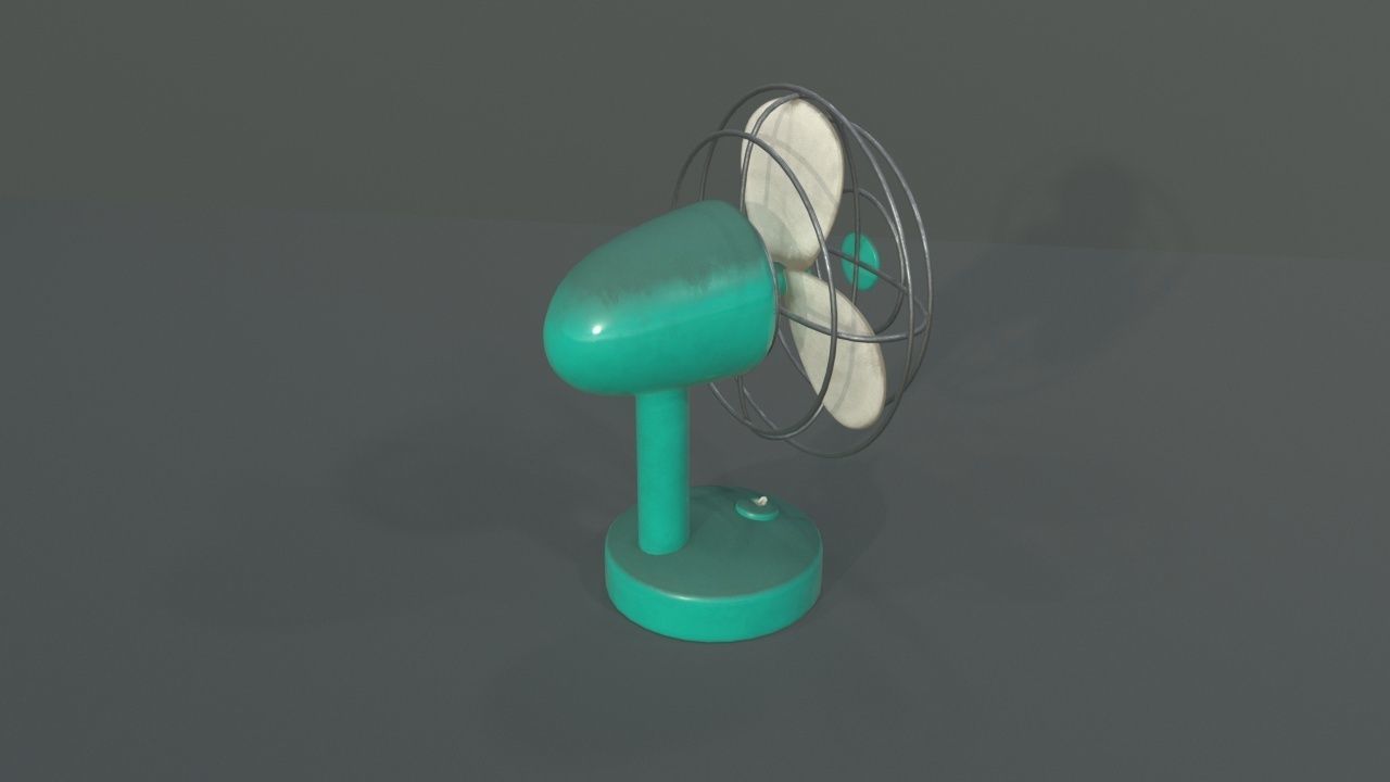 Dusty Rusty Clean Vintage fan Low-poly 3D model_11