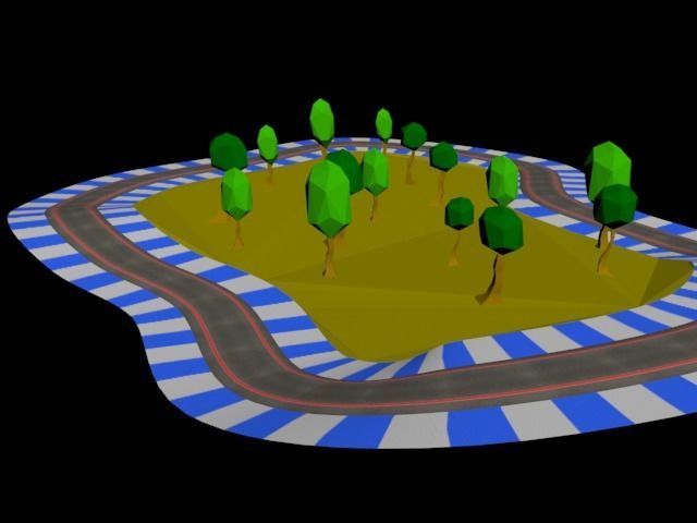 Funny Road LOW POLY Free low-poly 3D model_1