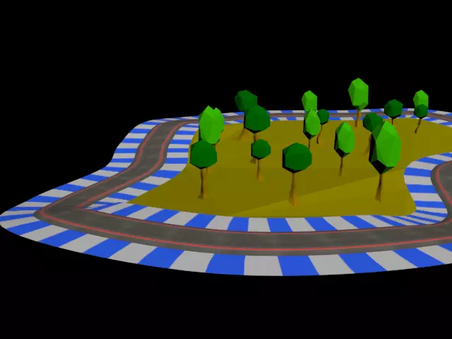 Funny Road LOW POLY Free low-poly 3D model_0