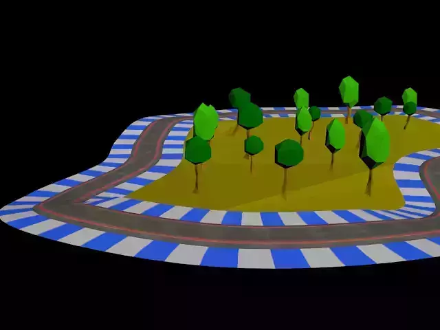Funny Road LOW POLY Free low-poly 3D model