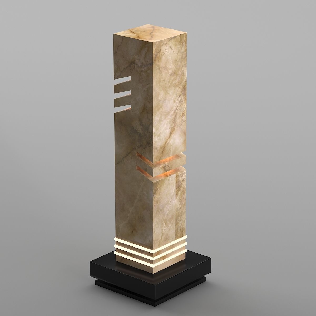 light01 table lamp with marble base Low-poly 3D model_6