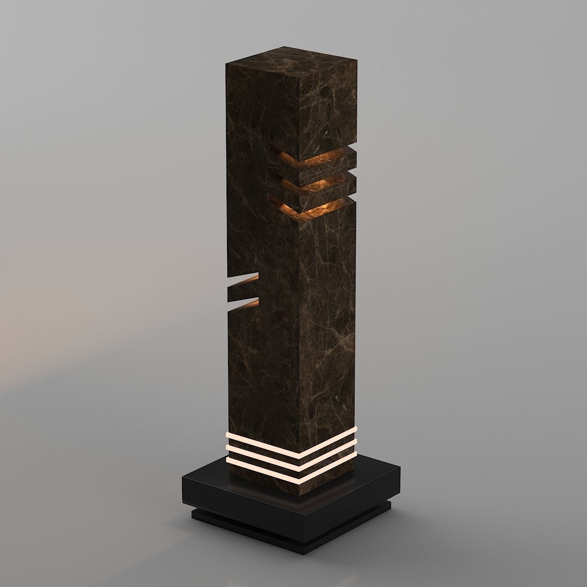 light01 table lamp with marble base Low-poly 3D model_7