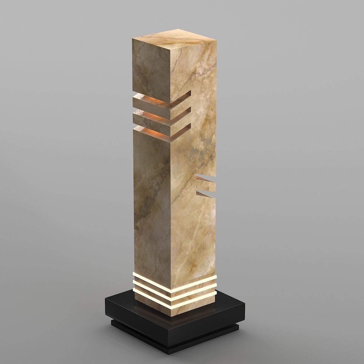 light01 table lamp with marble base Low-poly 3D model_4