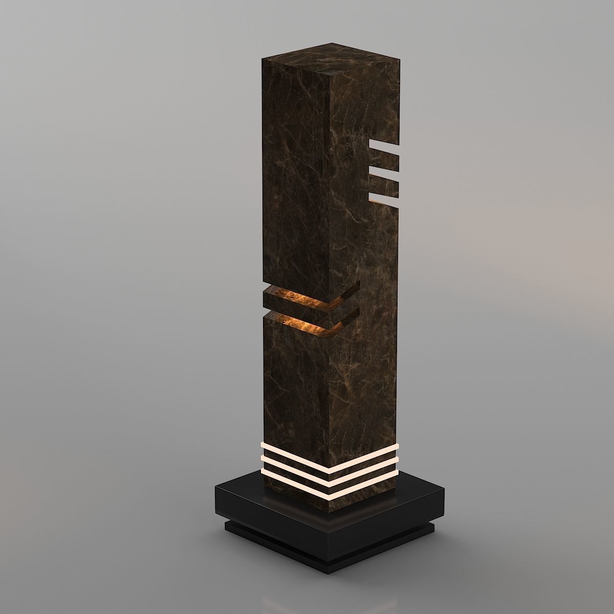 light01 table lamp with marble base Low-poly 3D model_3