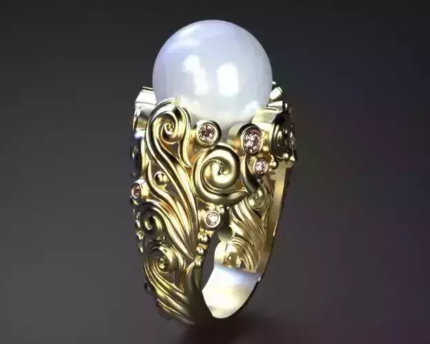 Pearls ring 3D print model