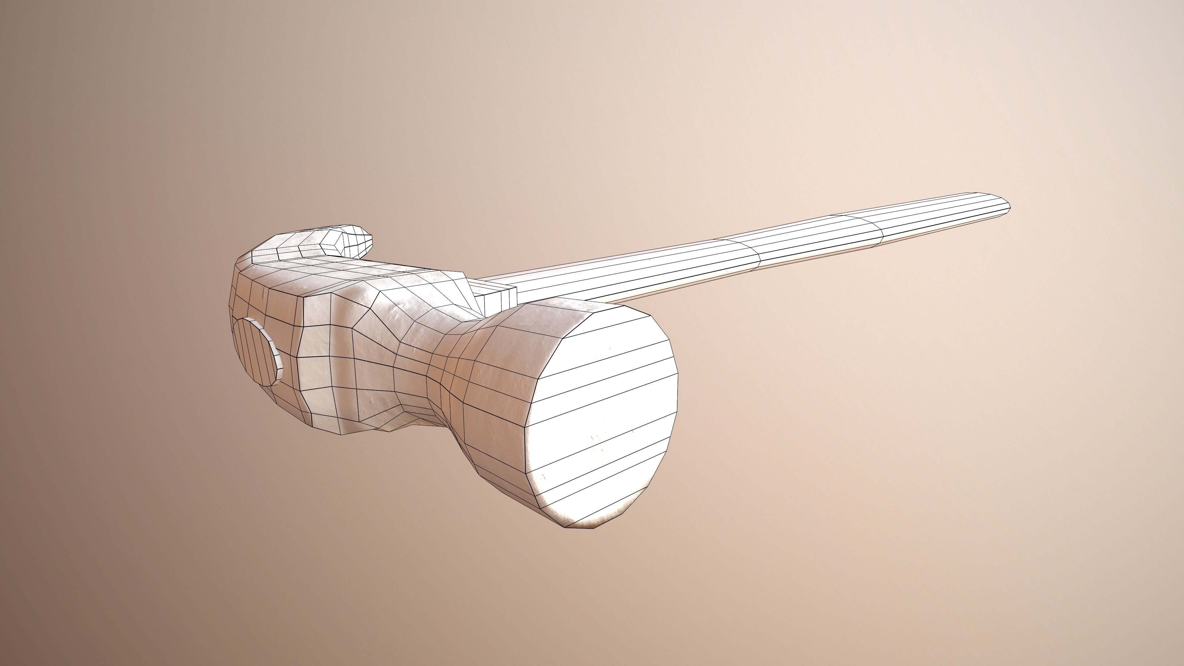 Hammer Low-poly 3D model_4