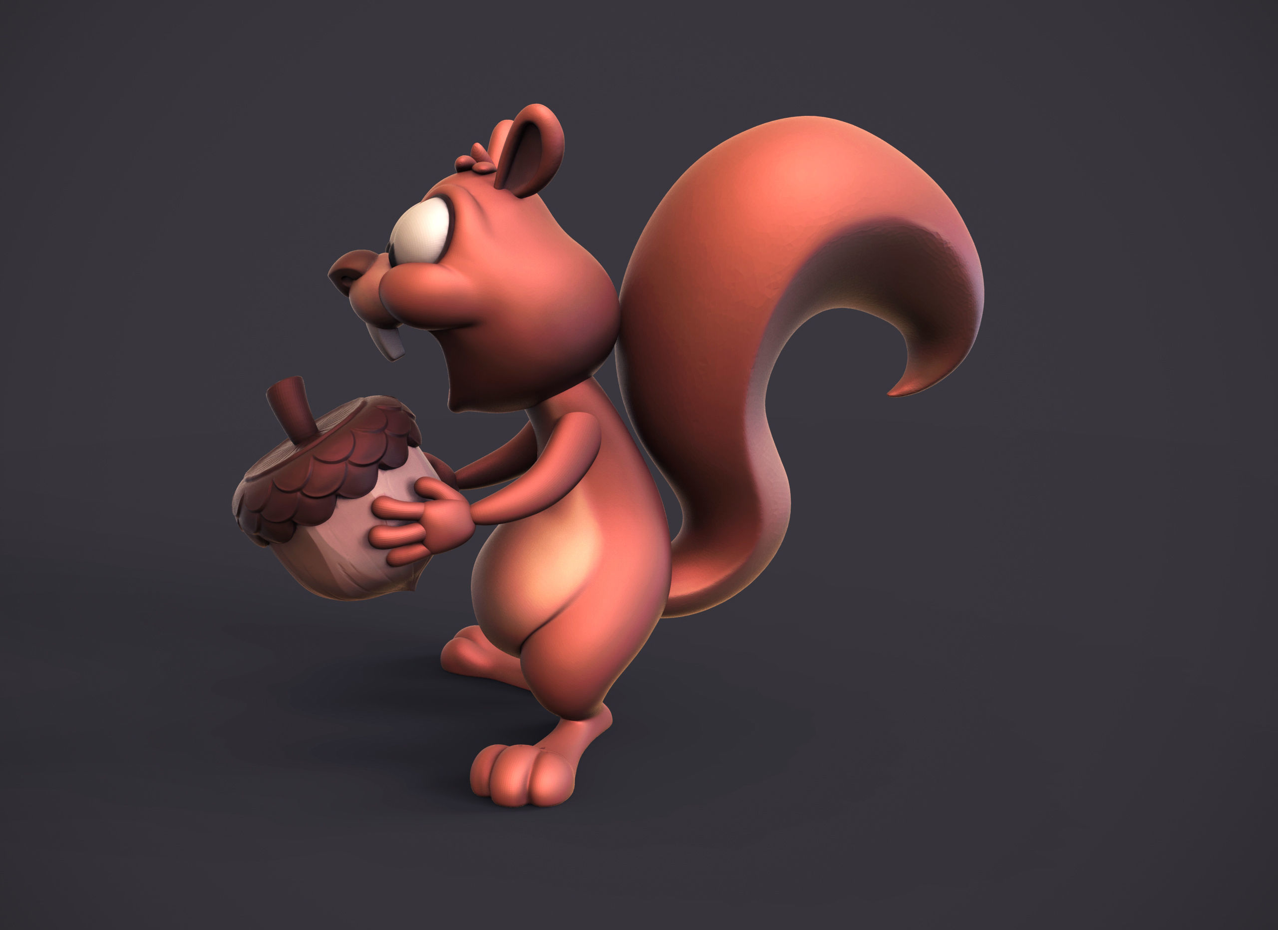 Excited squirrel  3D print model_3