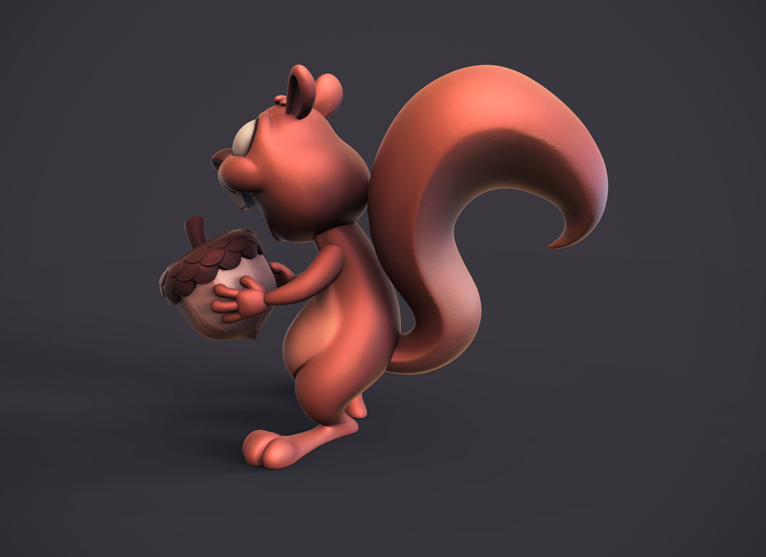 Excited squirrel  3D print model_4