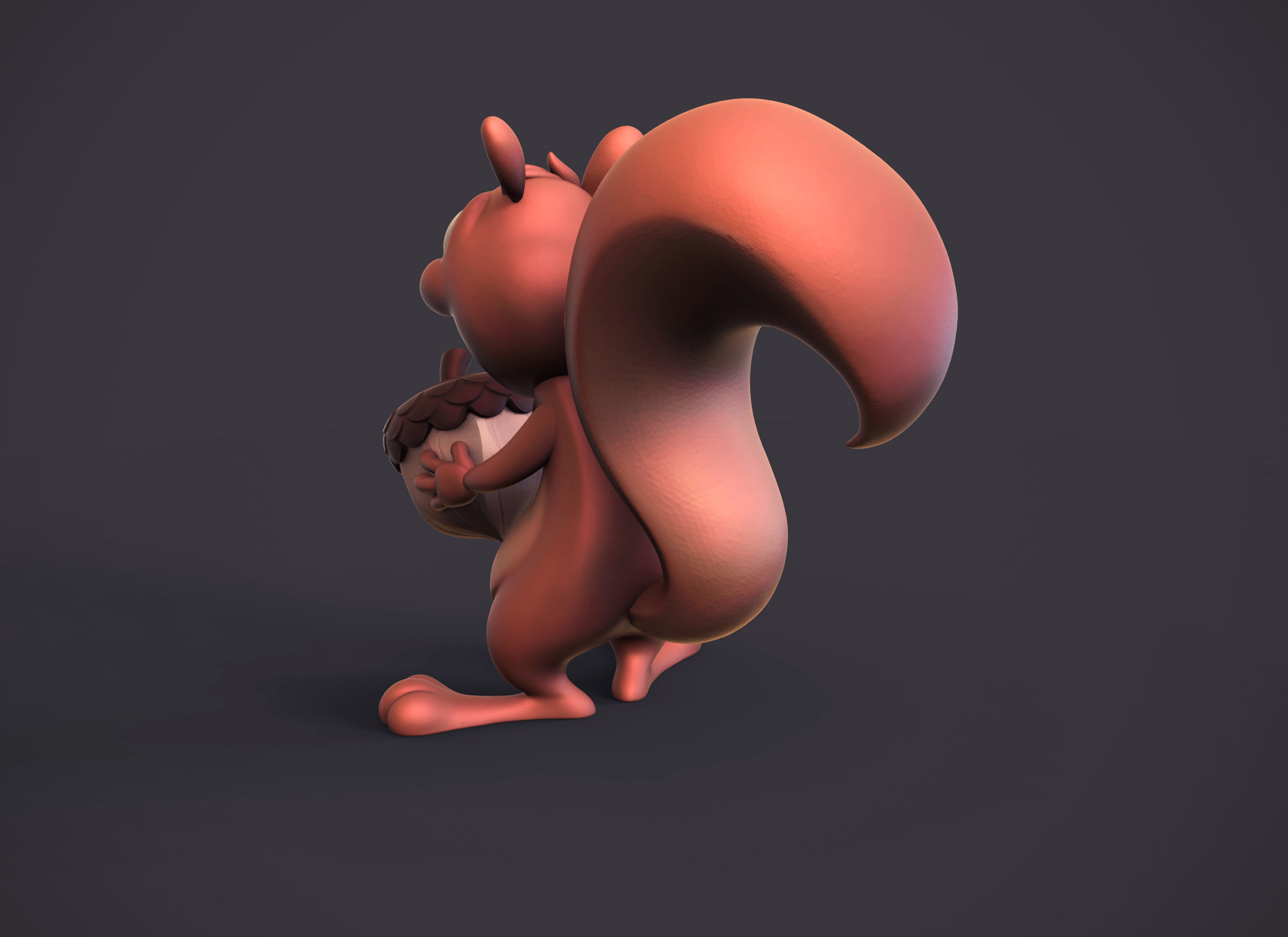 Excited squirrel  3D print model_7
