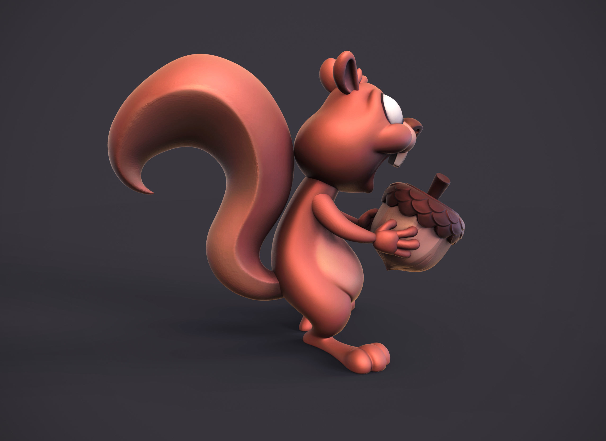 Excited squirrel  3D print model_16