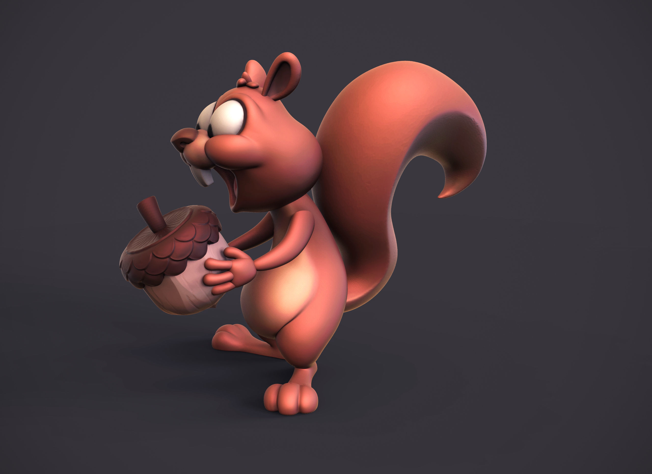 Excited squirrel  3D print model_1