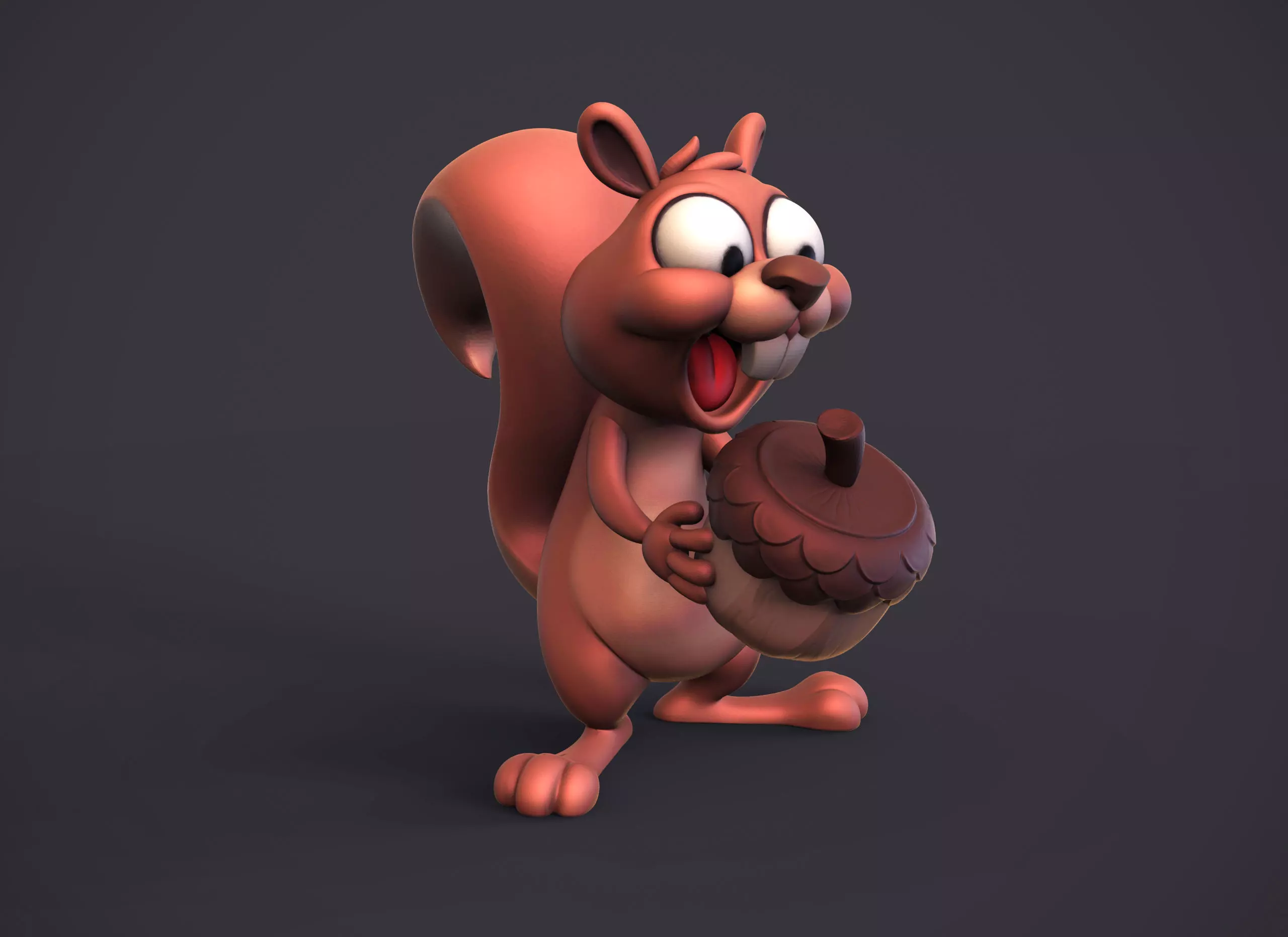 Excited squirrel  3D print model_0