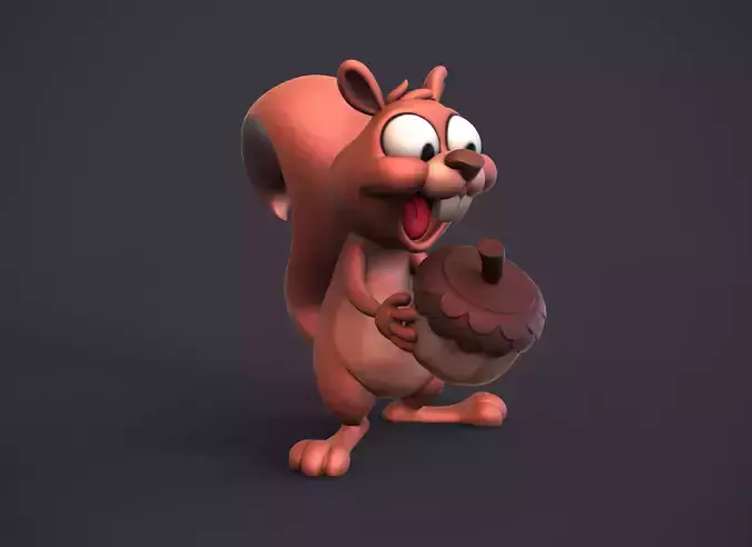 Excited squirrel  3D print model
