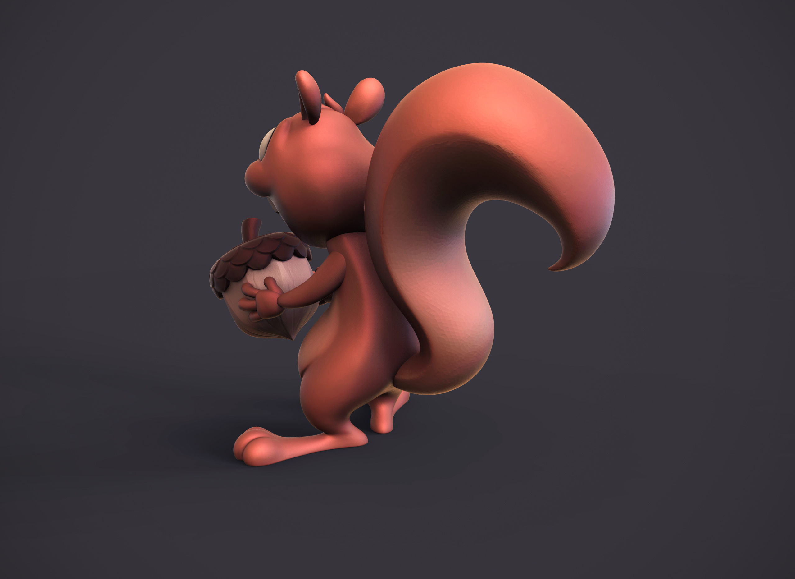 Excited squirrel  3D print model_6