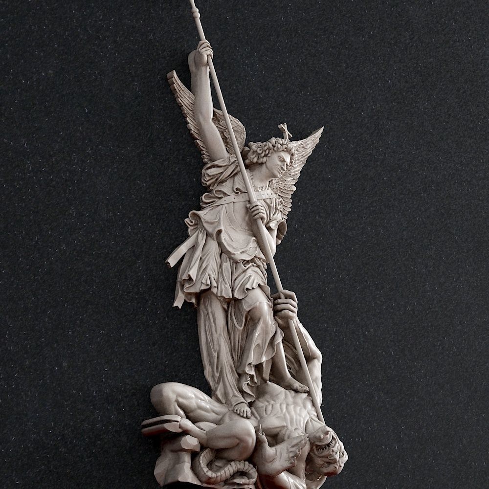 Jewelry pendant Archangel Michael 3D print model_1
