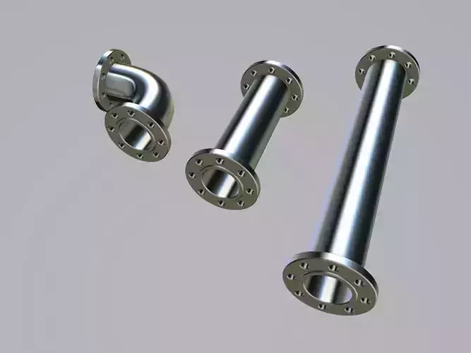 Flanged pipes and flanged elbow for kitbashing