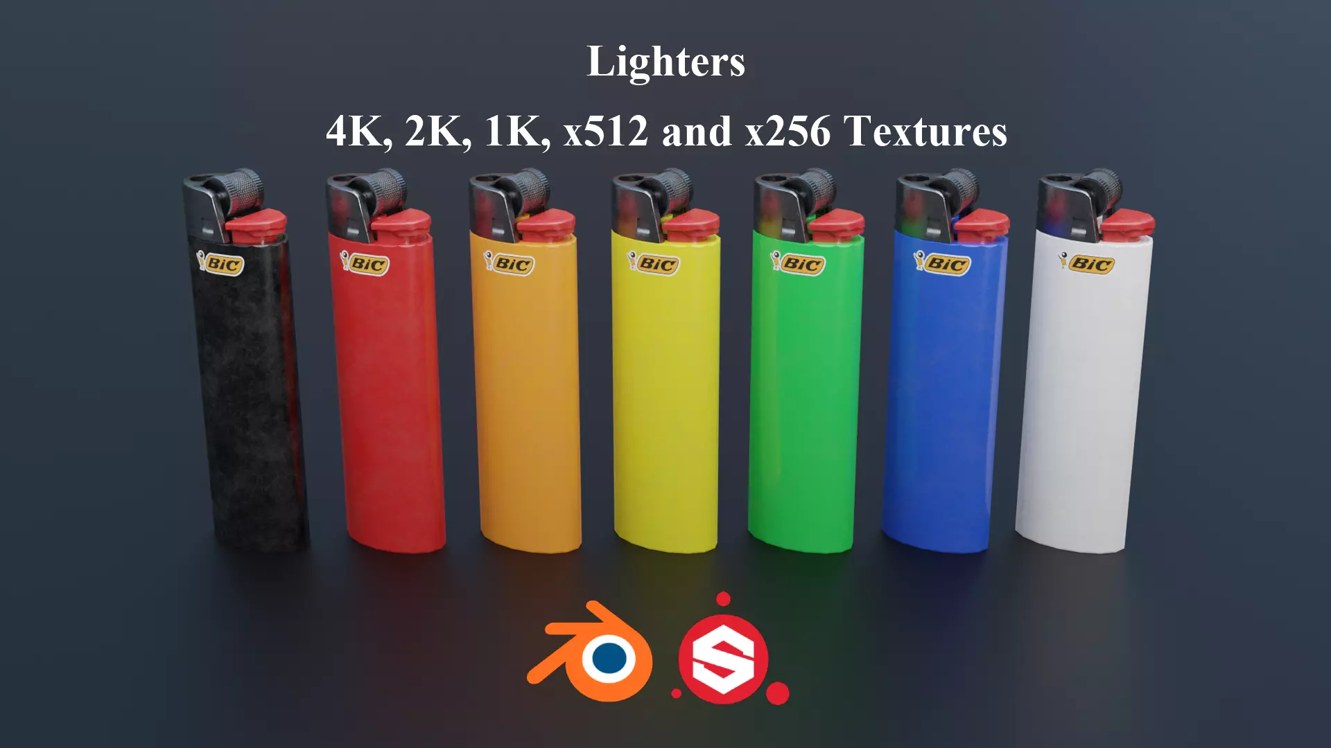 Lighters Branded PBR Low-poly 3D model