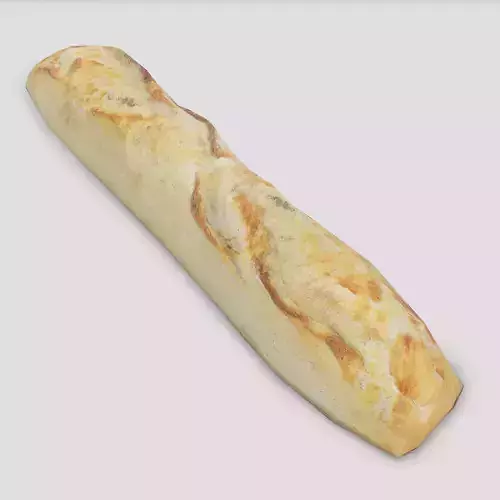 Baguette loaf of bread Low-poly 3D model