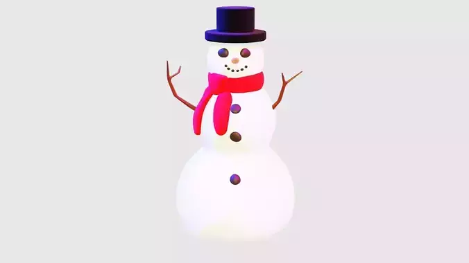 Snowman with hat and scarf