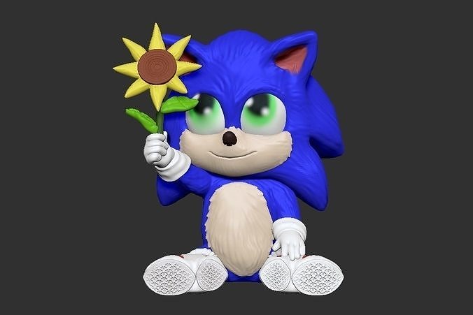 baby sonic SONIC THE MOVIE 3D print model