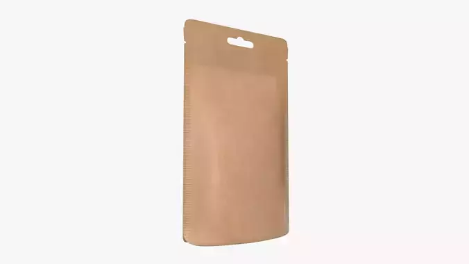 Craft paper pouch bag 01 3D model