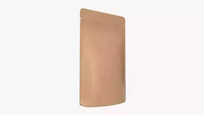 Craft paper pouch bag 02 3D model