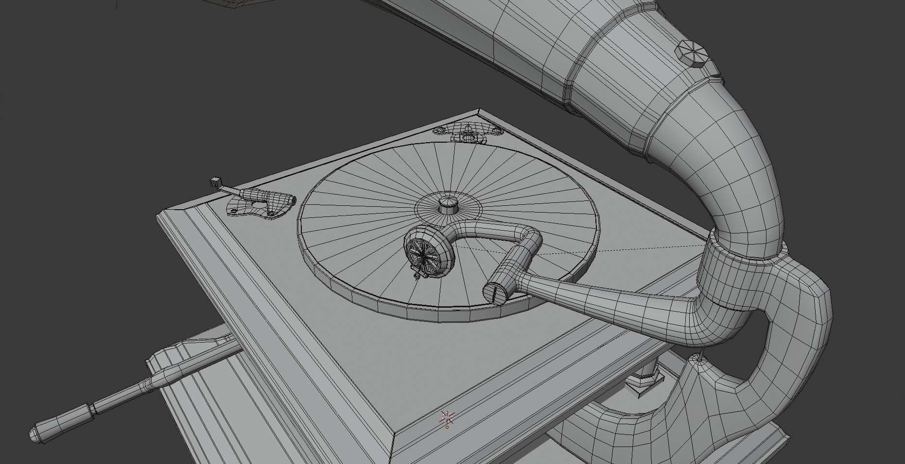 Gramophone Phonograph Low-poly 3D model_7