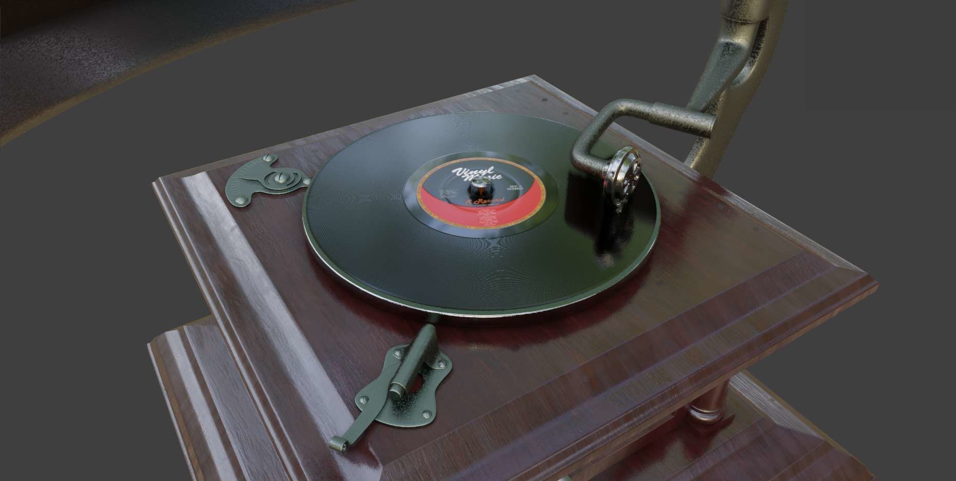 Gramophone Phonograph Low-poly 3D model_22