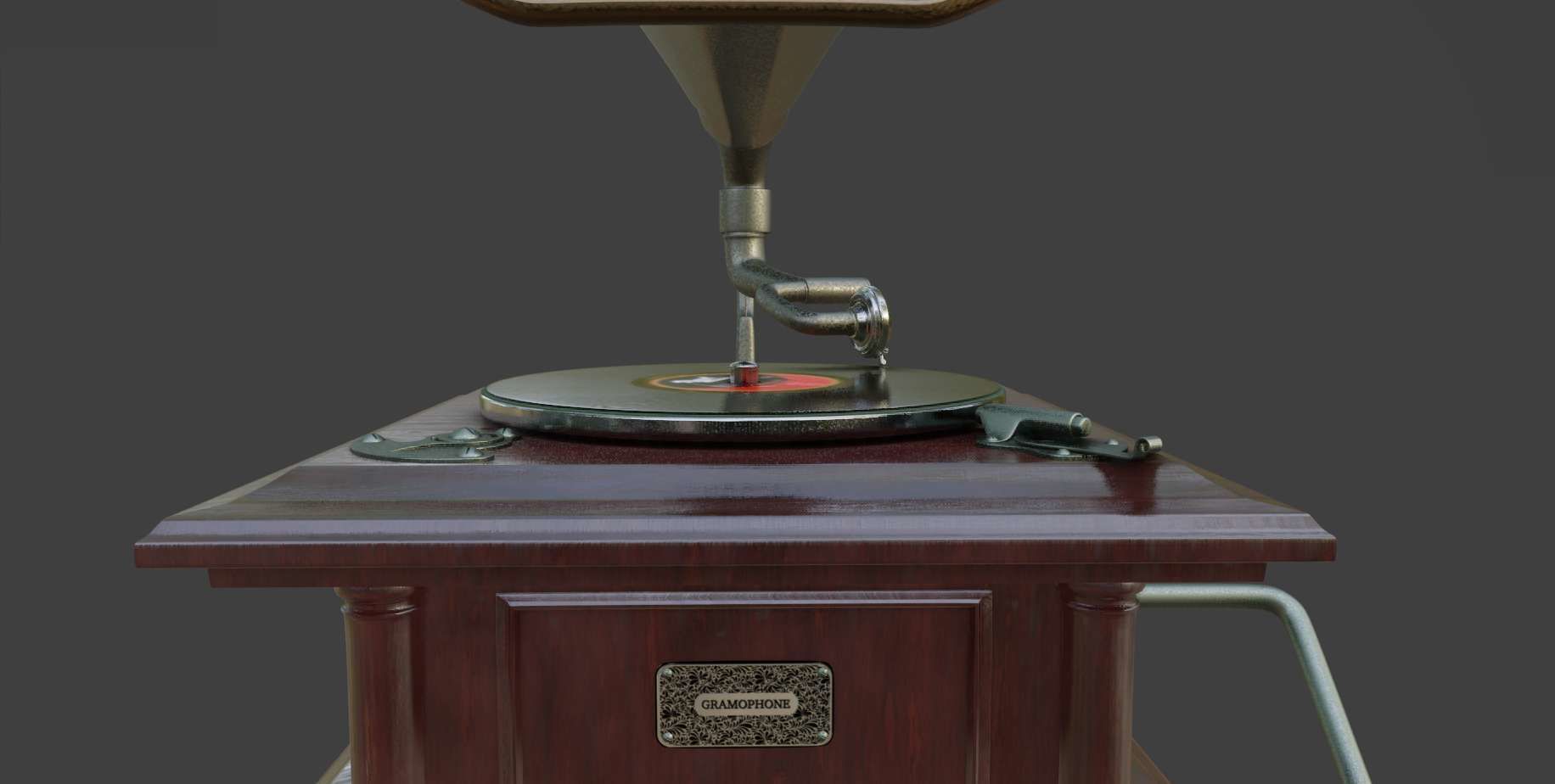 Gramophone Phonograph Low-poly 3D model_30
