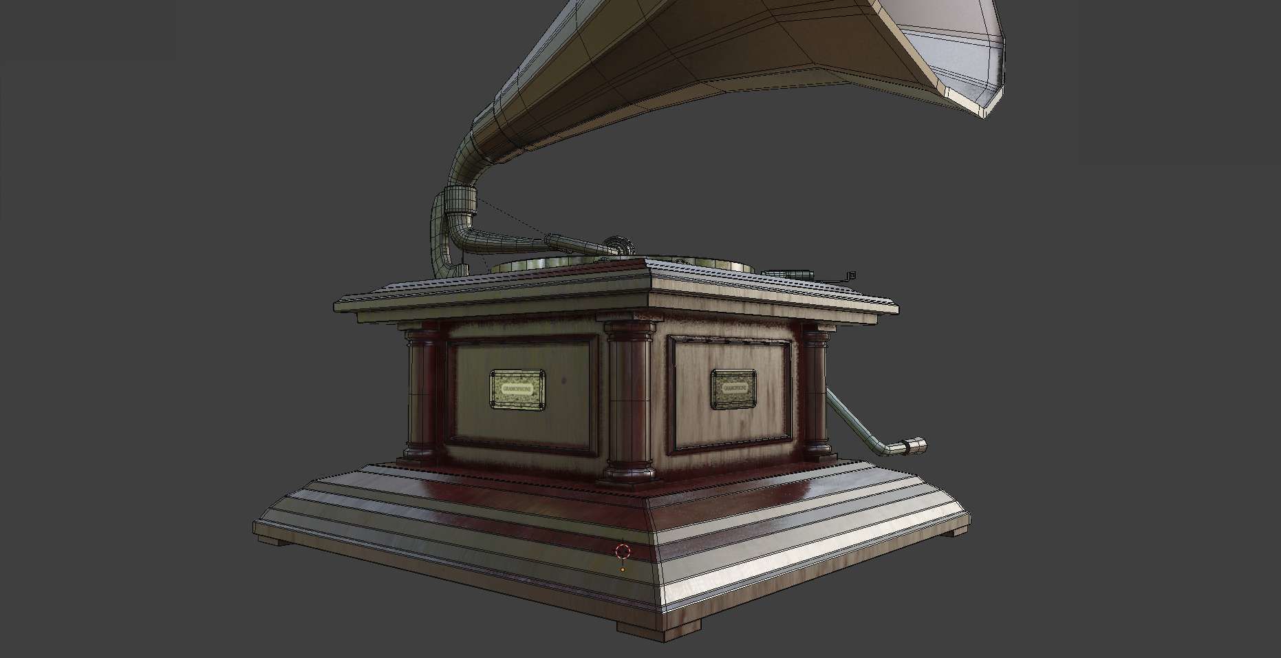Gramophone Phonograph Low-poly 3D model_38