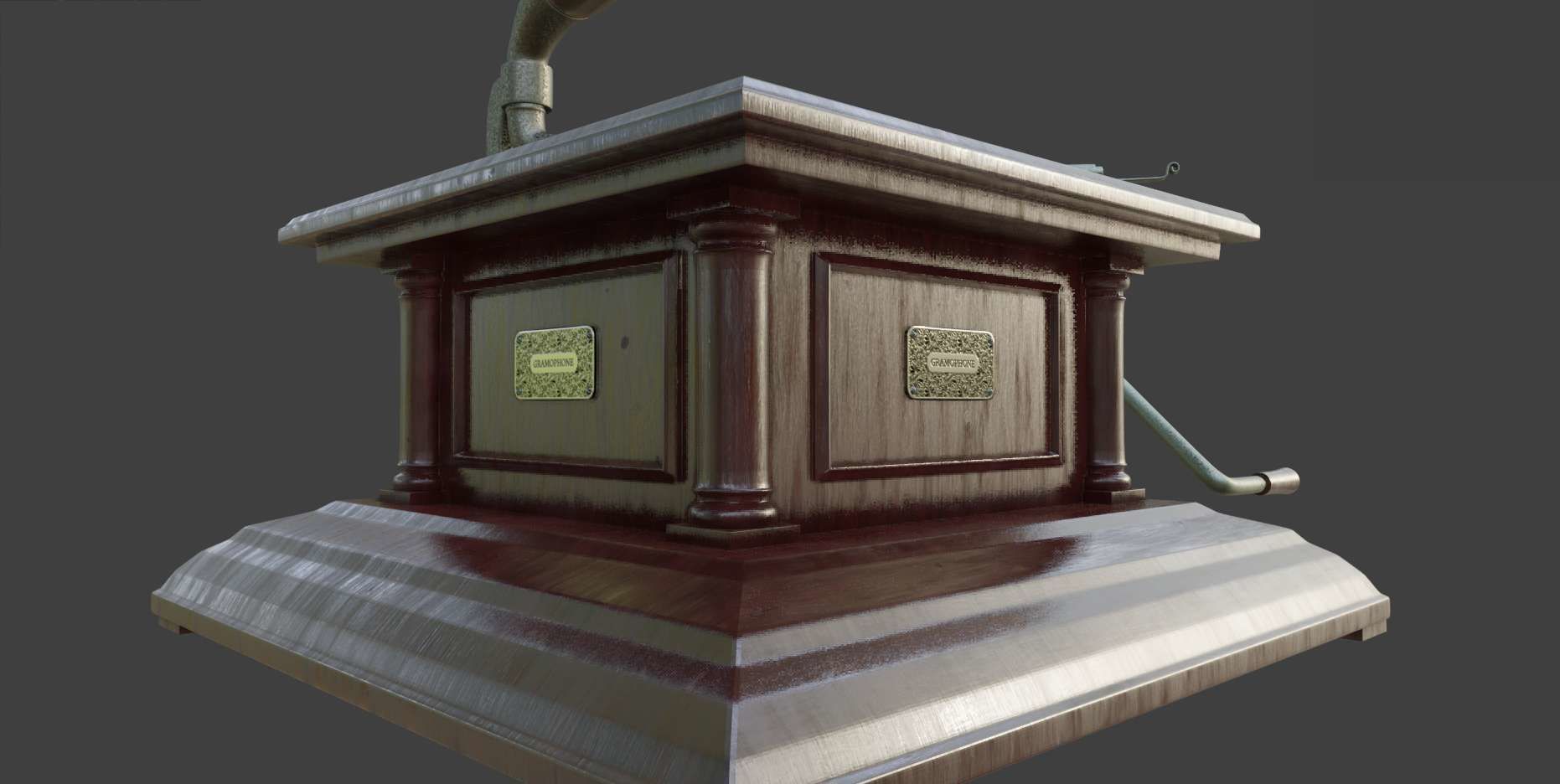 Gramophone Phonograph Low-poly 3D model_25