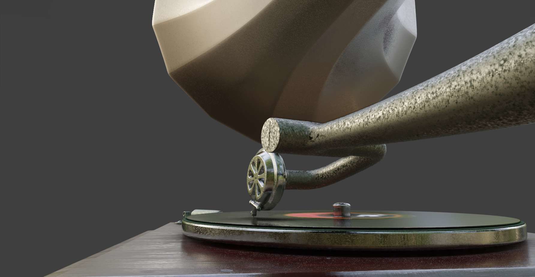 Gramophone Phonograph Low-poly 3D model_35