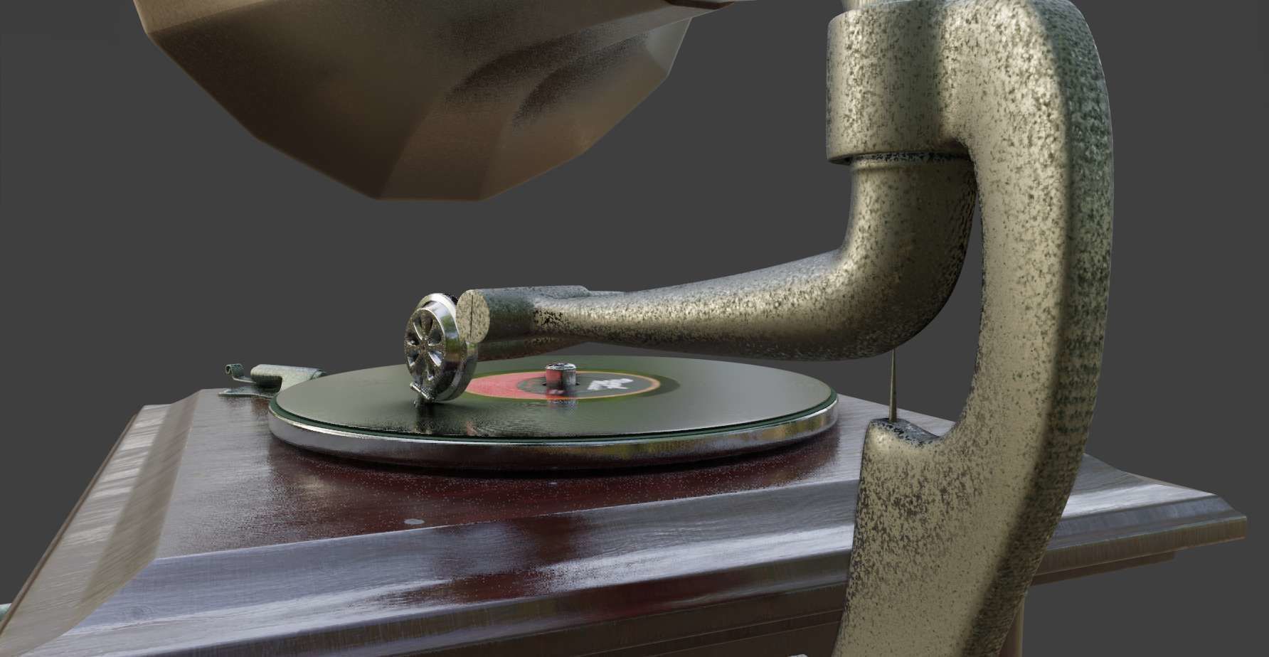 Gramophone Phonograph Low-poly 3D model_23