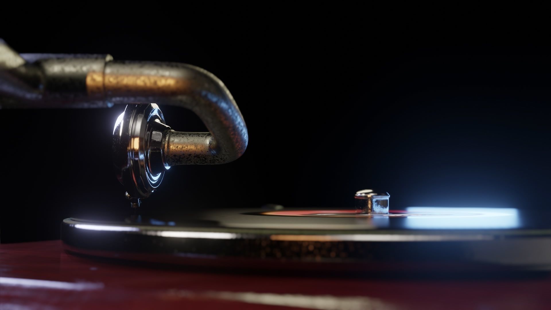 Gramophone Phonograph Low-poly 3D model_40
