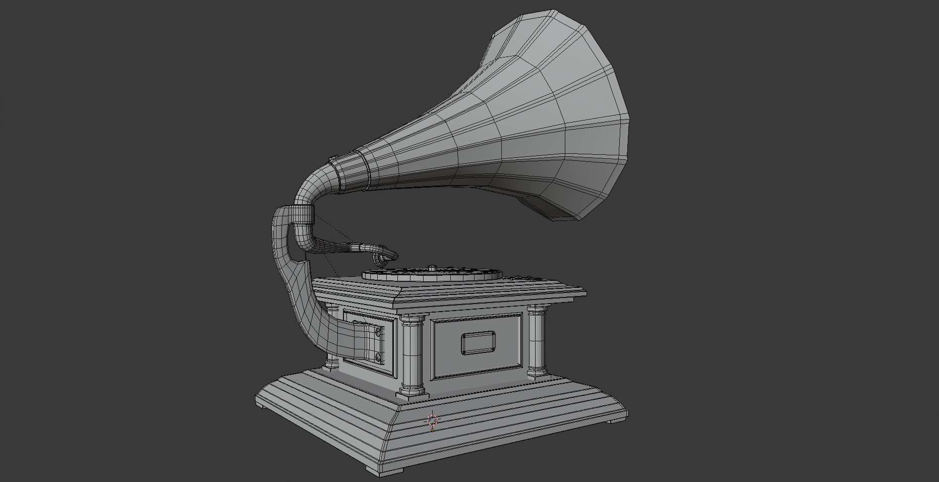 Gramophone Phonograph Low-poly 3D model_4
