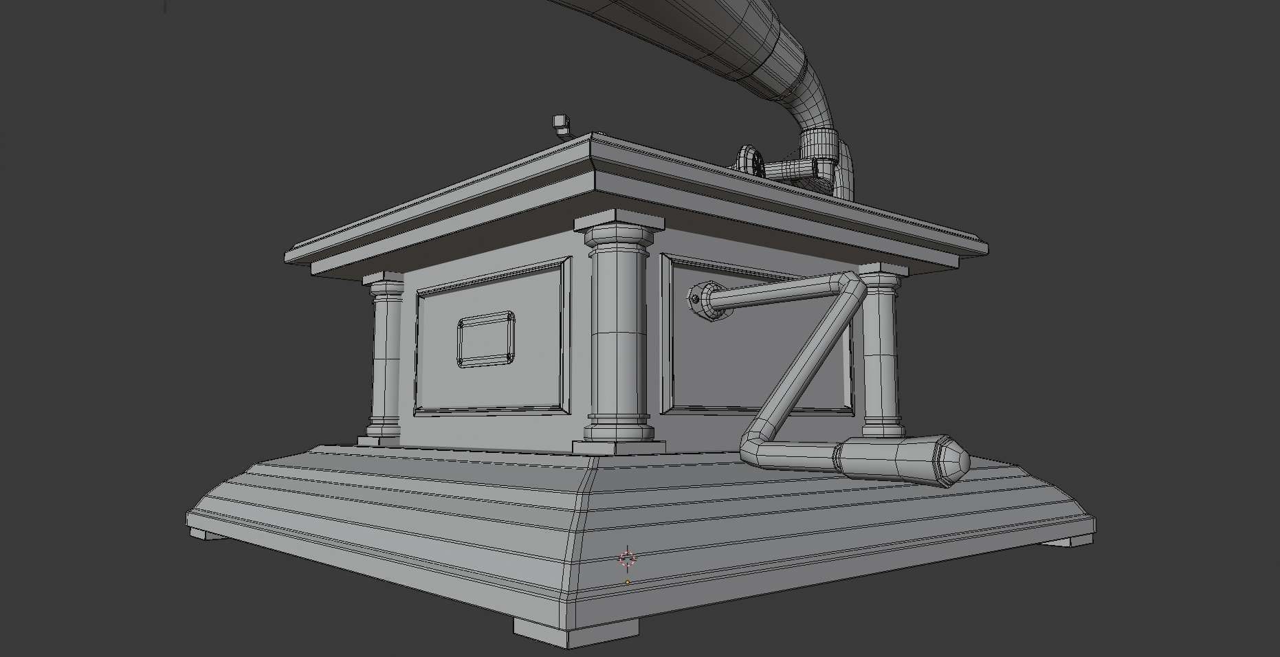 Gramophone Phonograph Low-poly 3D model_36