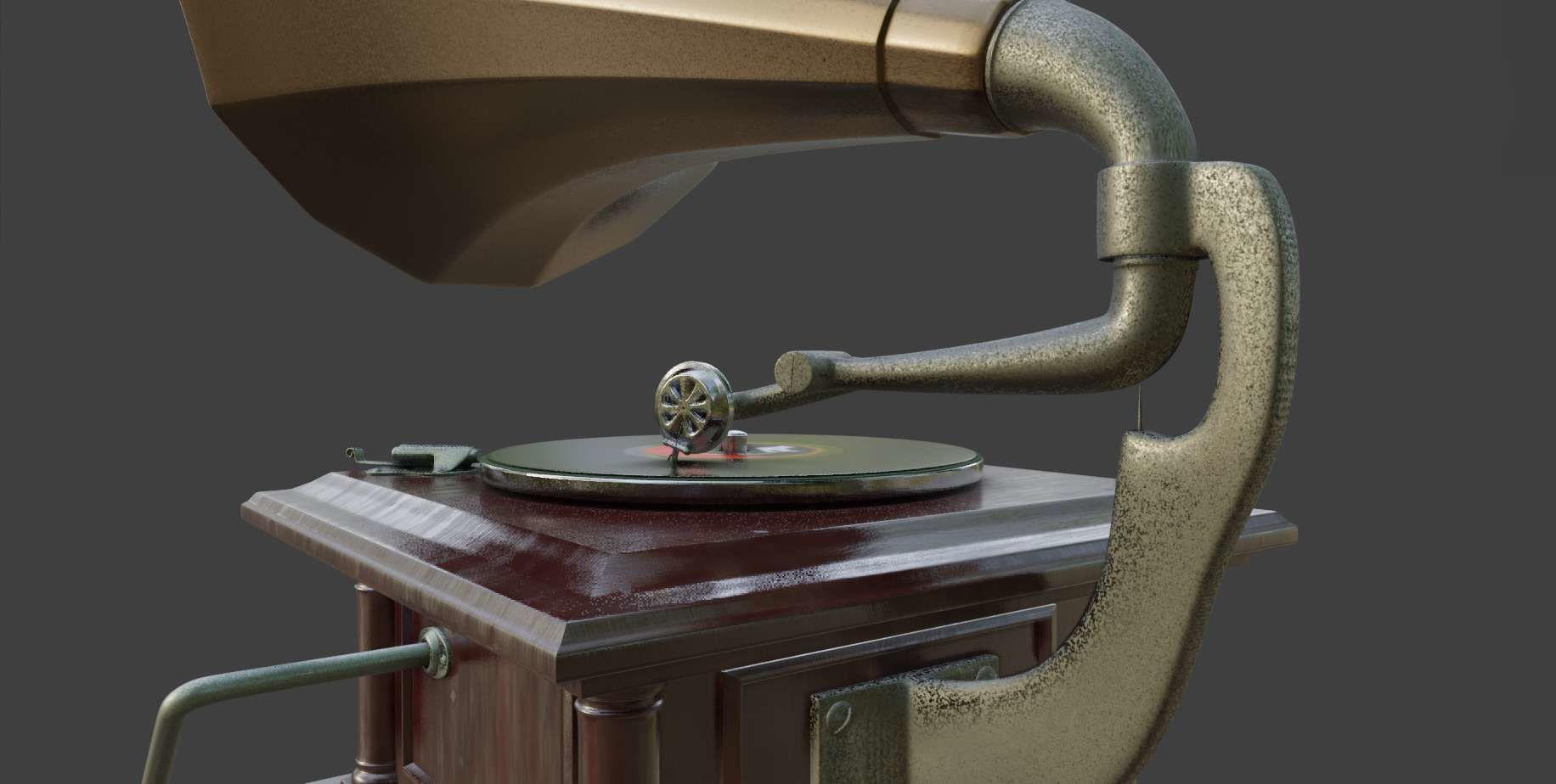 Gramophone Phonograph Low-poly 3D model_31