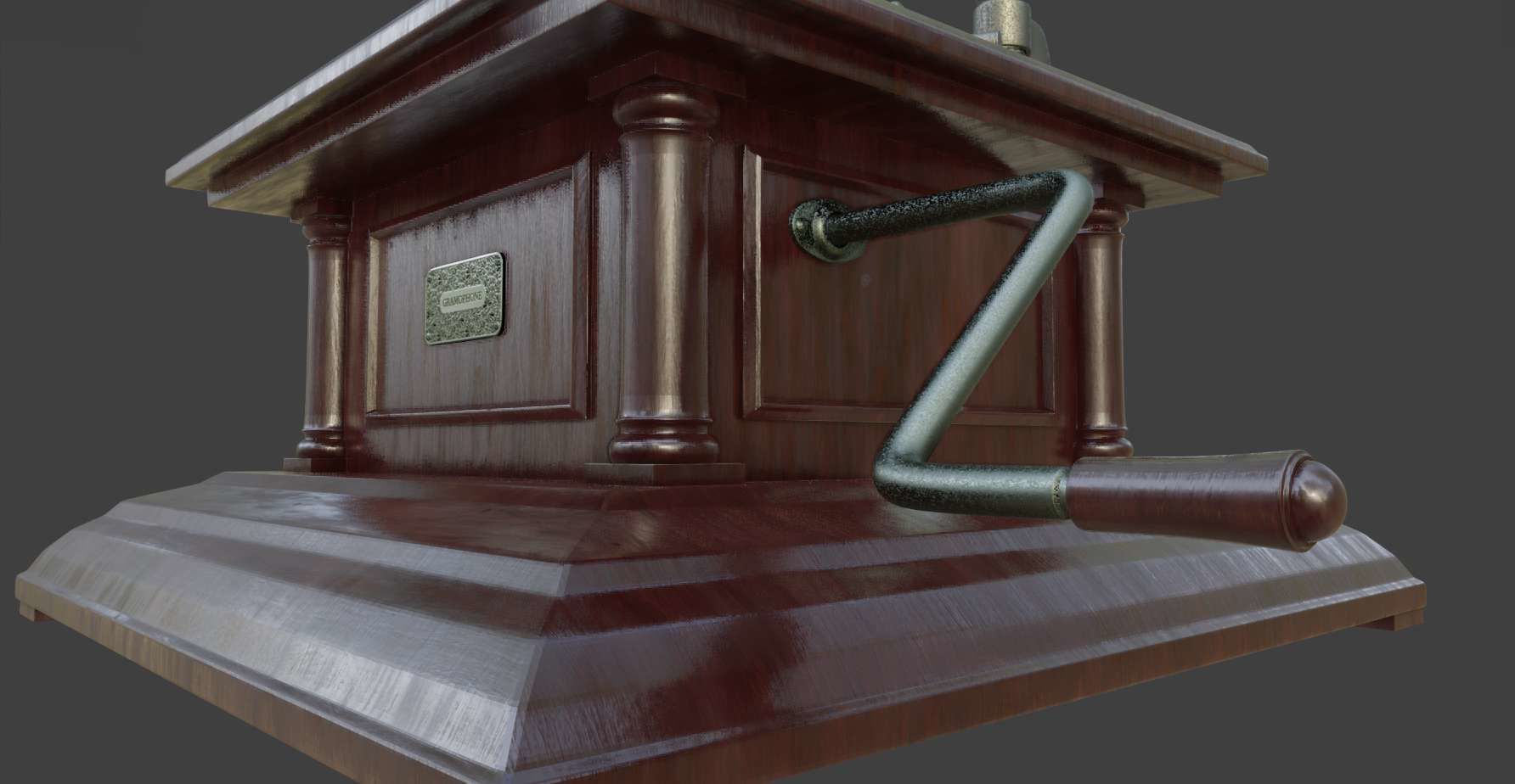 Gramophone Phonograph Low-poly 3D model_26