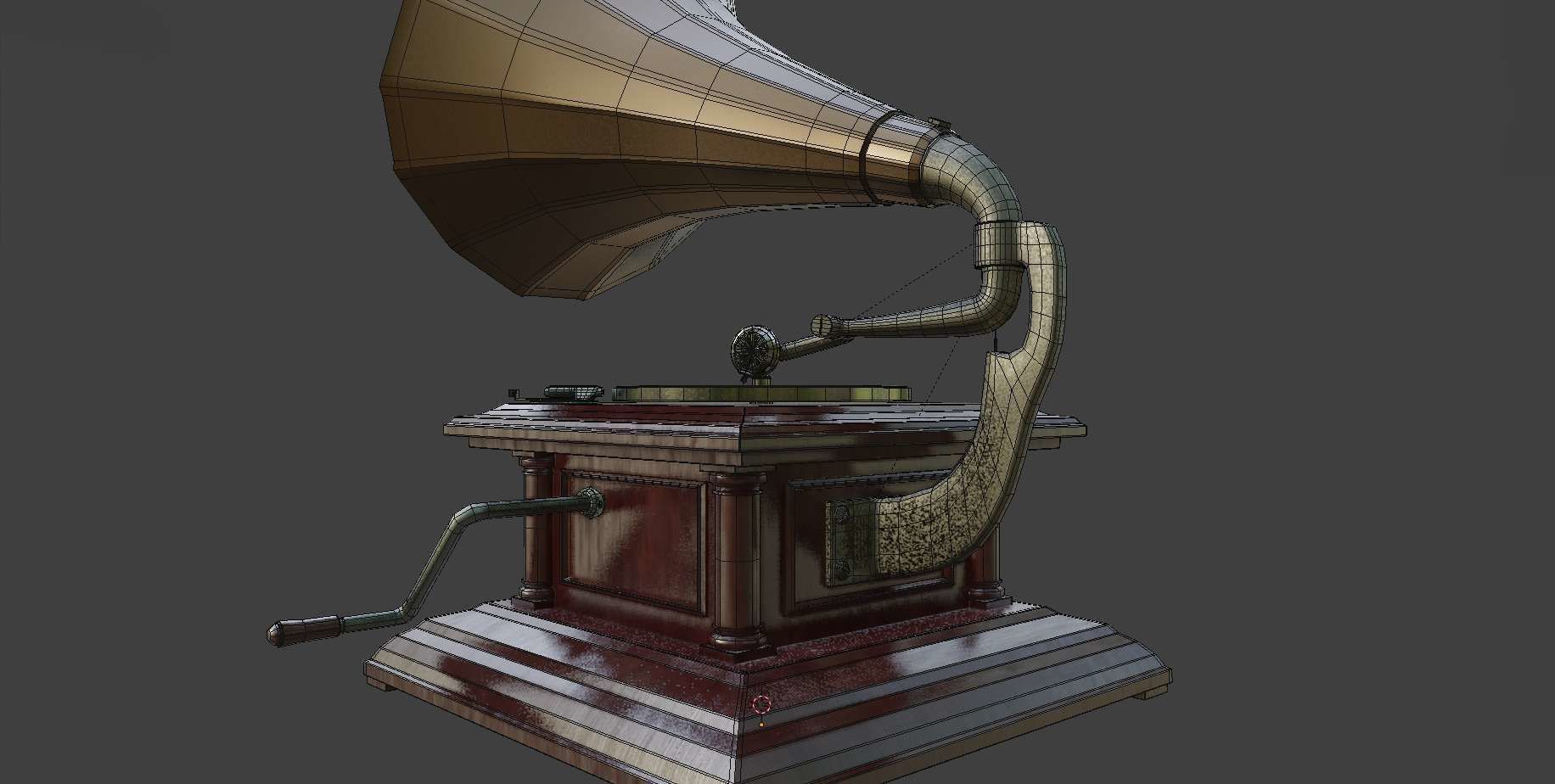 Gramophone Phonograph Low-poly 3D model_15