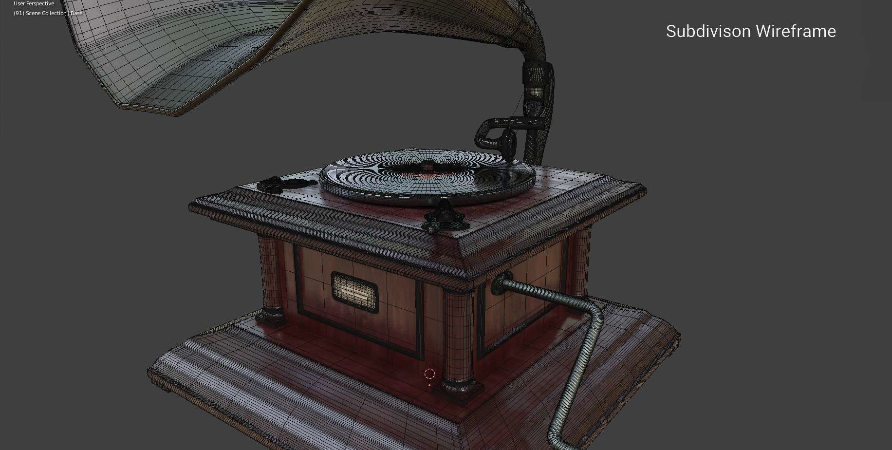 Gramophone Phonograph Low-poly 3D model_18