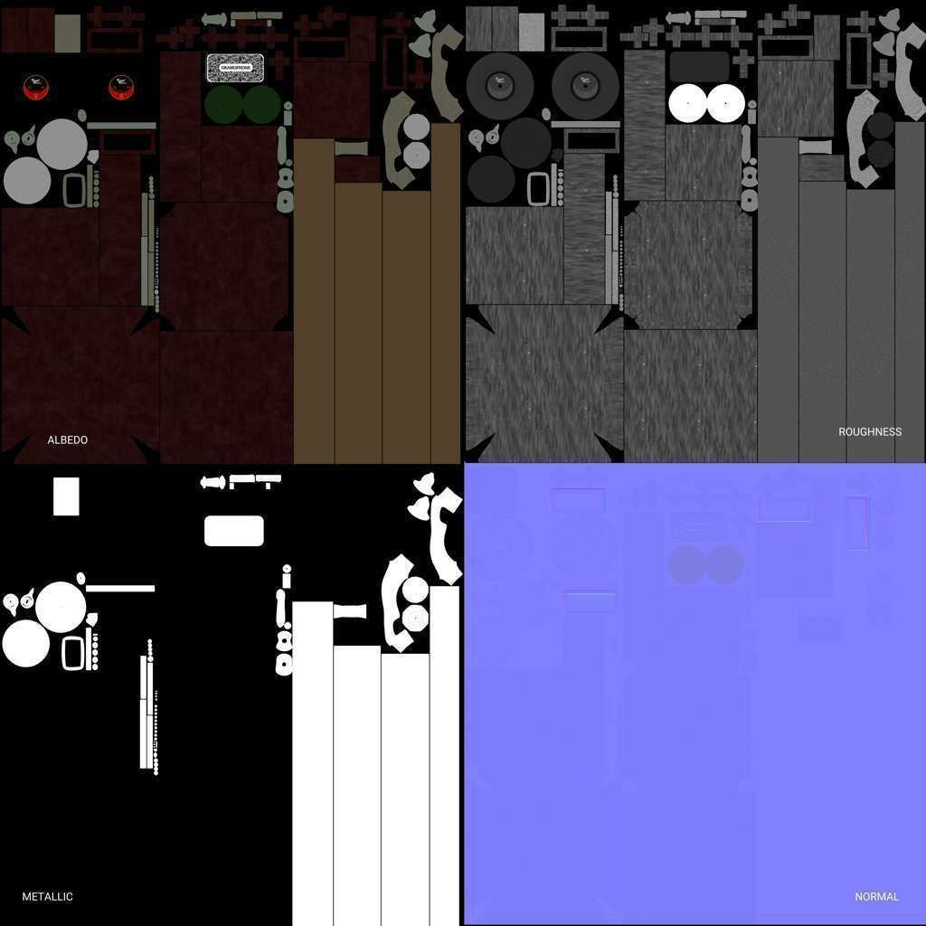 Gramophone Phonograph Low-poly 3D model_16