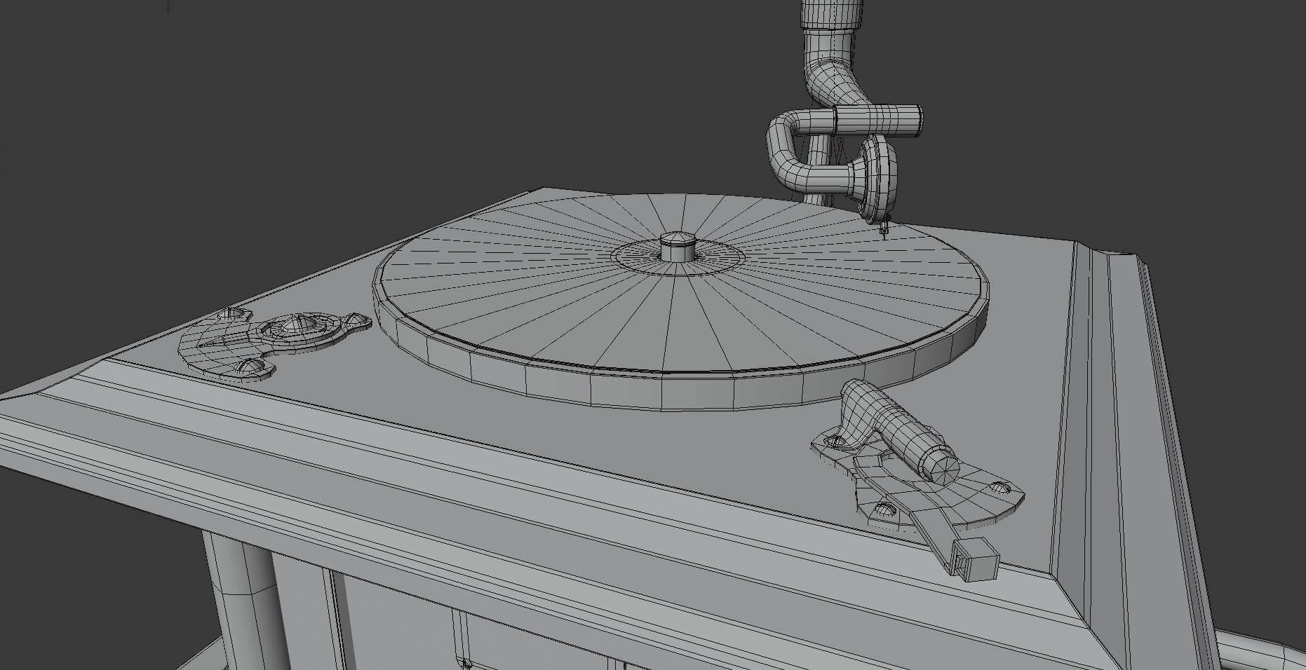 Gramophone Phonograph Low-poly 3D model_6