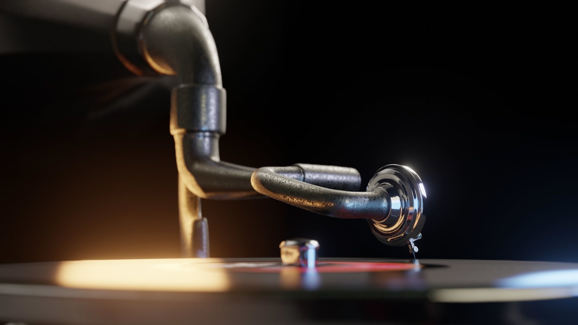 Gramophone Phonograph Low-poly 3D model_1