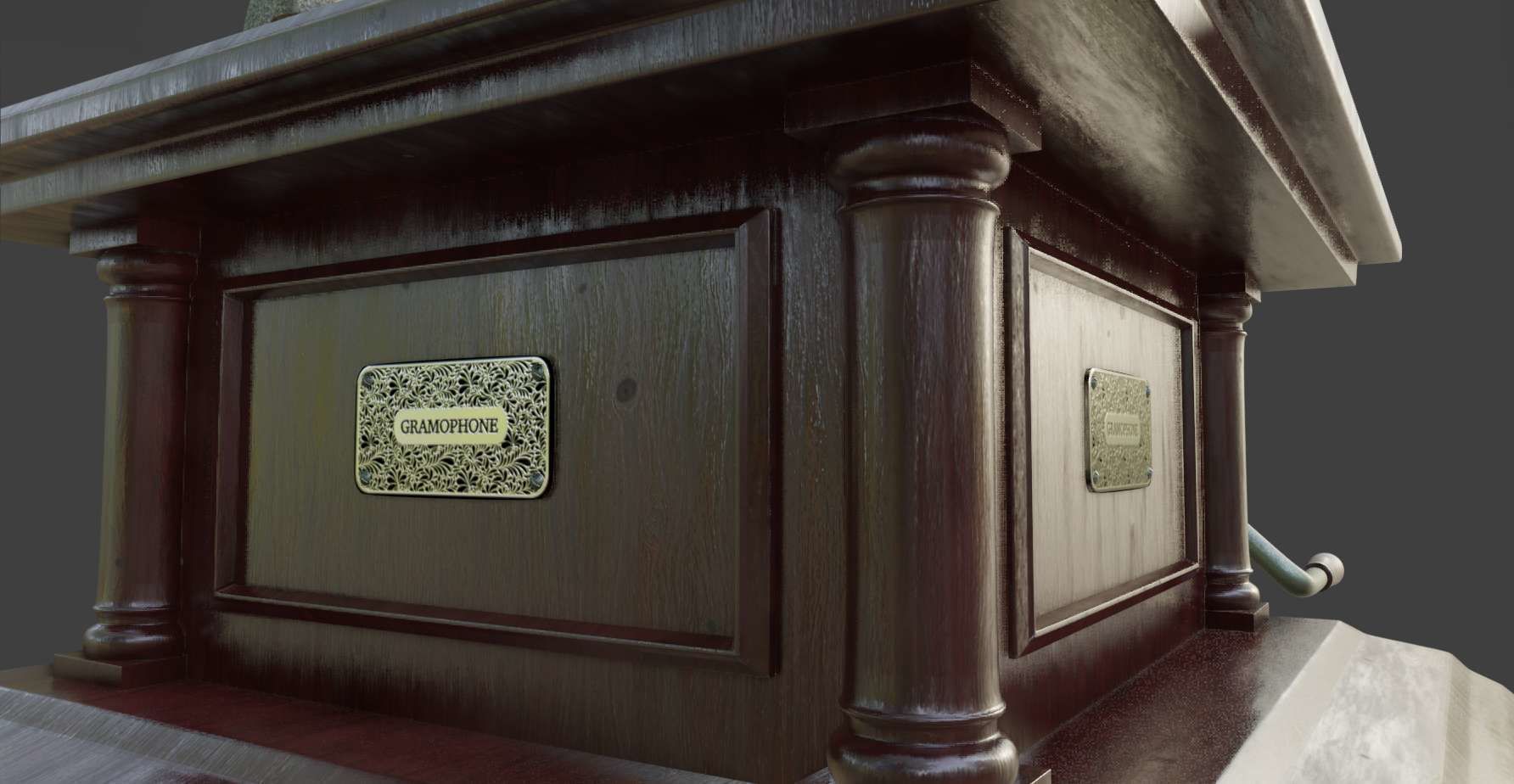 Gramophone Phonograph Low-poly 3D model_14