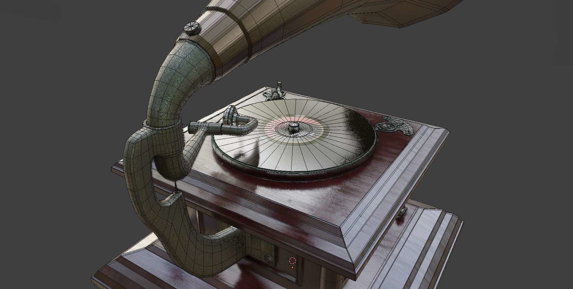 Gramophone Phonograph Low-poly 3D model_32