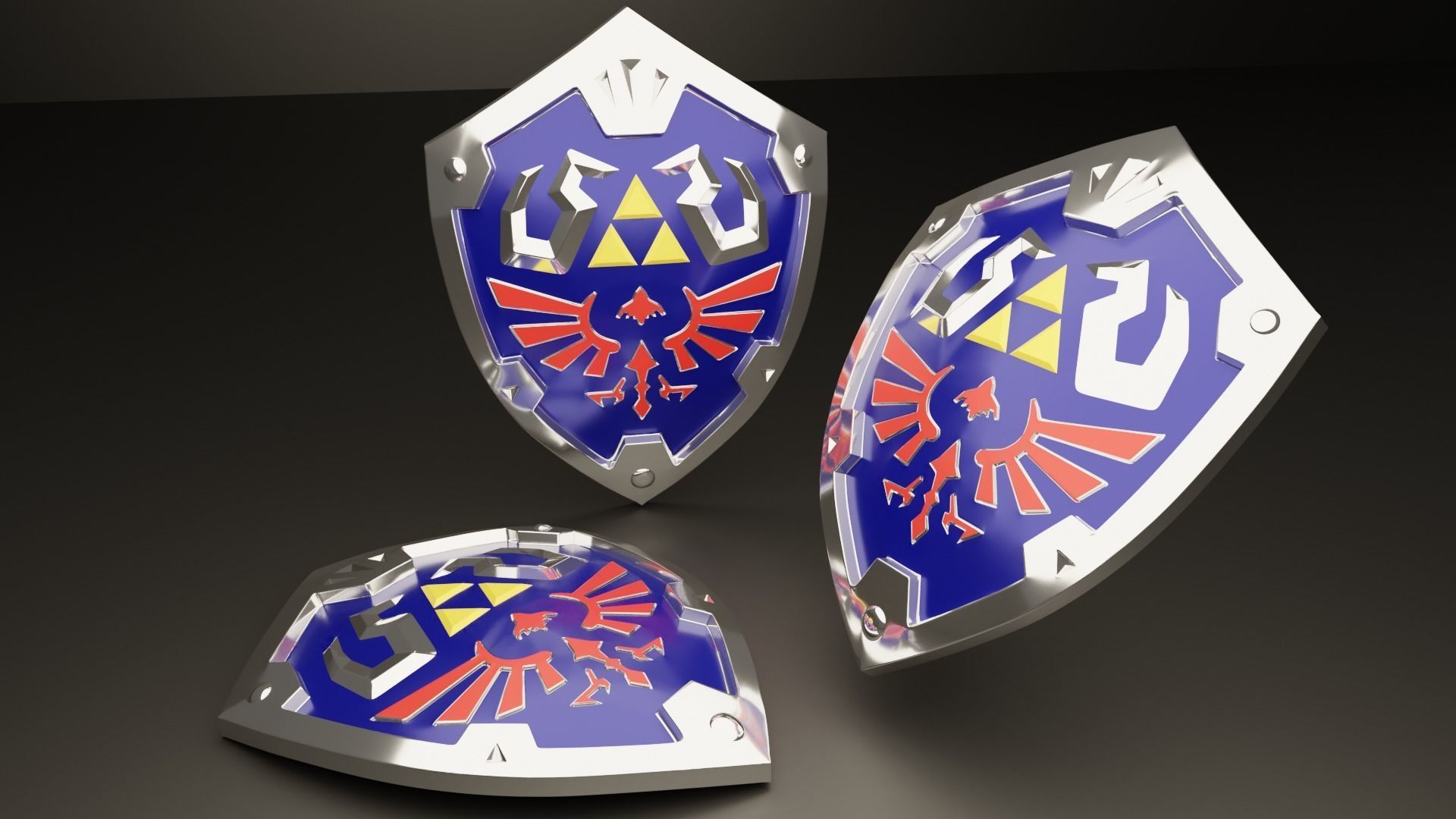 Hylian shield Low-poly 3D model_6