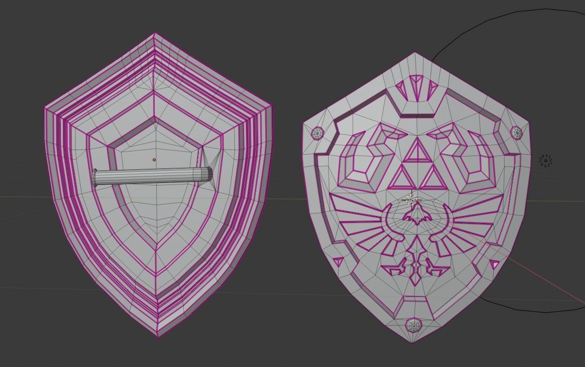 Hylian shield Low-poly 3D model_10