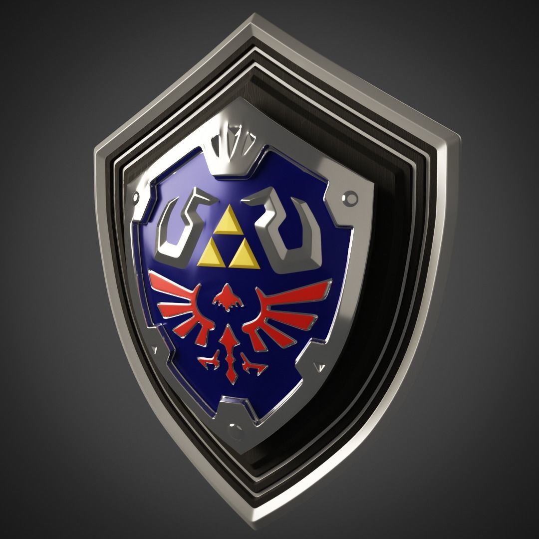 Hylian shield Low-poly 3D model_2