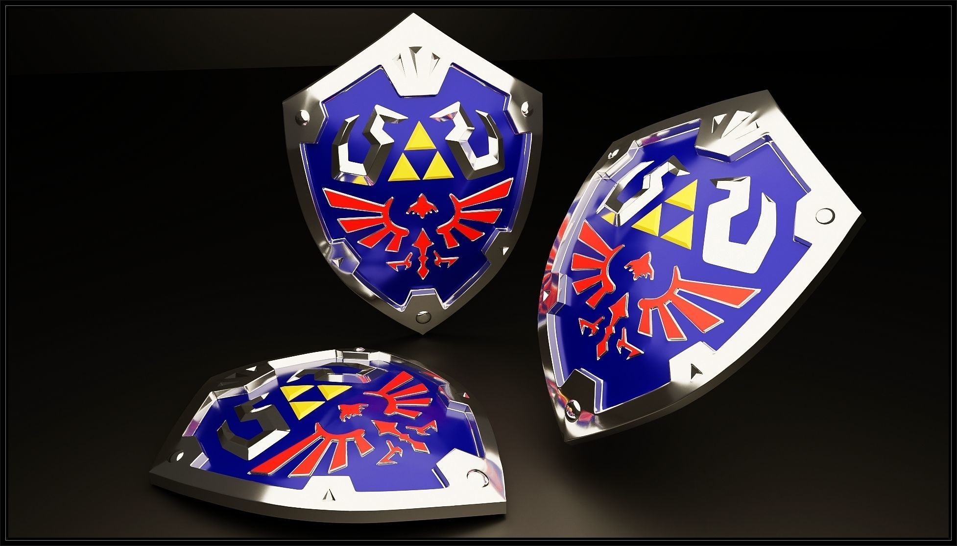Hylian shield Low-poly 3D model_5