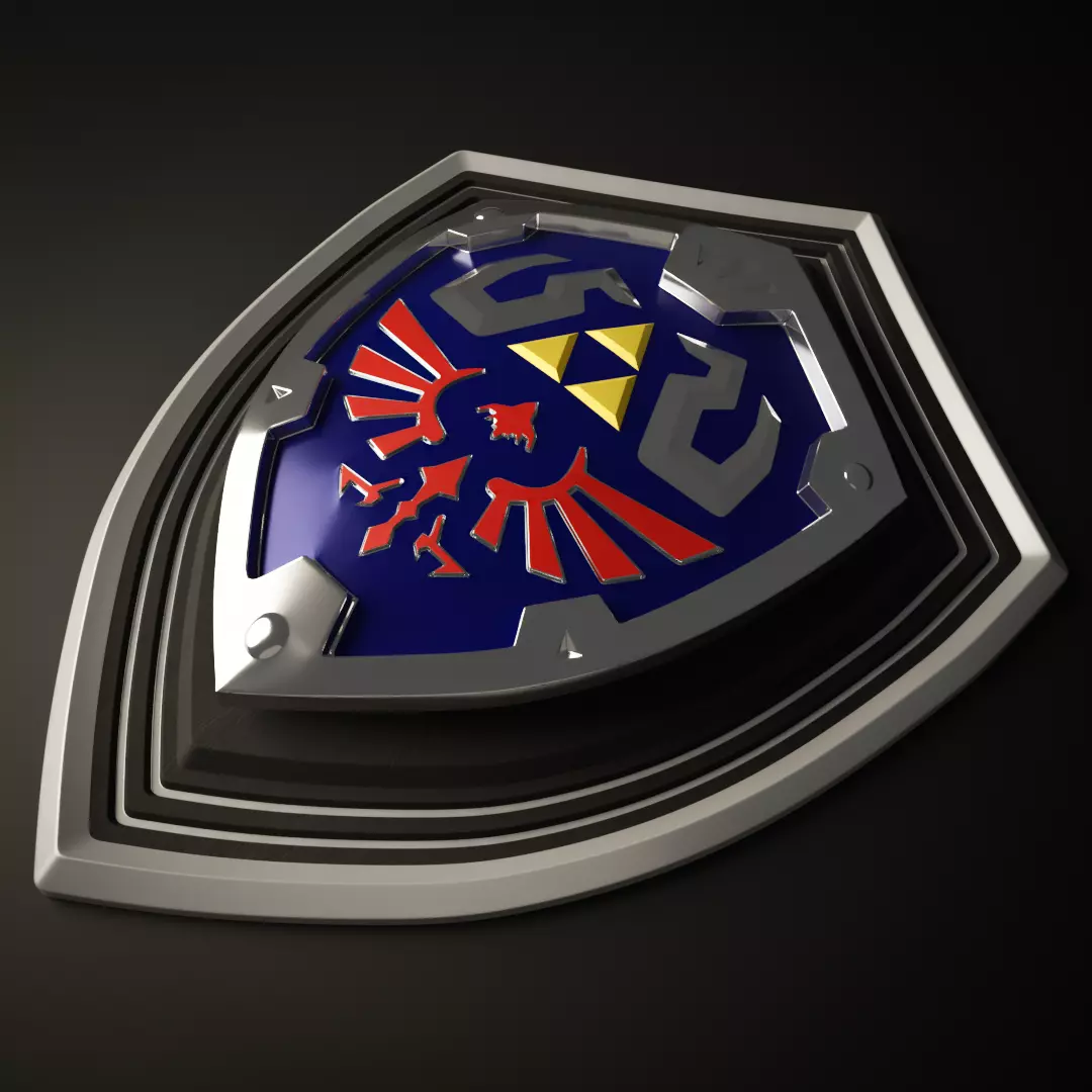 Hylian shield Low-poly 3D model_0